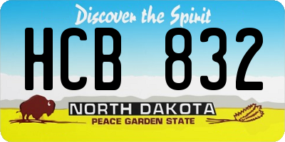 ND license plate HCB832