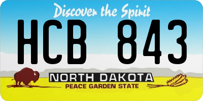 ND license plate HCB843