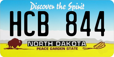 ND license plate HCB844