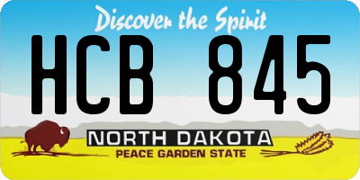 ND license plate HCB845