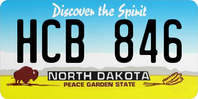 ND license plate HCB846