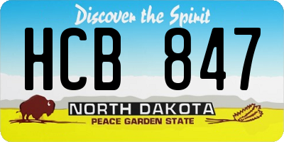 ND license plate HCB847