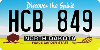 ND license plate HCB849