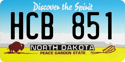 ND license plate HCB851