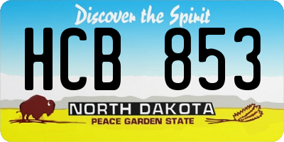 ND license plate HCB853