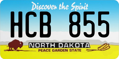 ND license plate HCB855