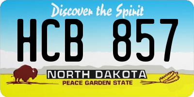 ND license plate HCB857