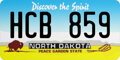 ND license plate HCB859