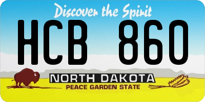 ND license plate HCB860