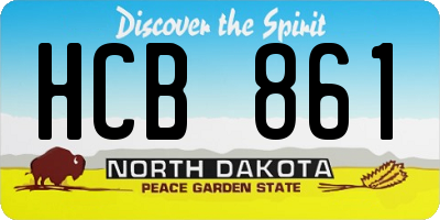 ND license plate HCB861