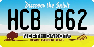 ND license plate HCB862