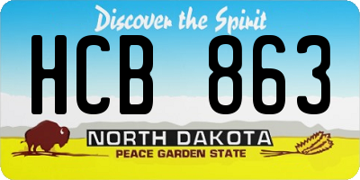 ND license plate HCB863