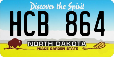 ND license plate HCB864