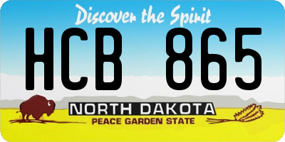 ND license plate HCB865