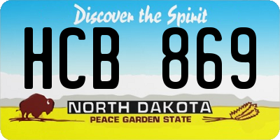 ND license plate HCB869