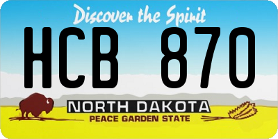 ND license plate HCB870