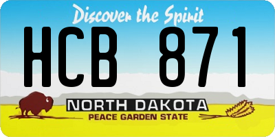 ND license plate HCB871