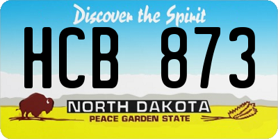 ND license plate HCB873