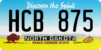 ND license plate HCB875