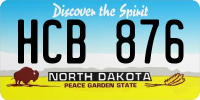 ND license plate HCB876