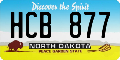 ND license plate HCB877