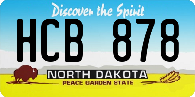 ND license plate HCB878