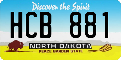 ND license plate HCB881