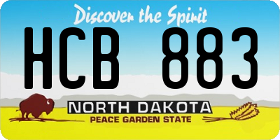 ND license plate HCB883