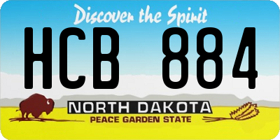 ND license plate HCB884