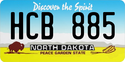 ND license plate HCB885