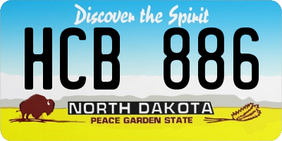 ND license plate HCB886