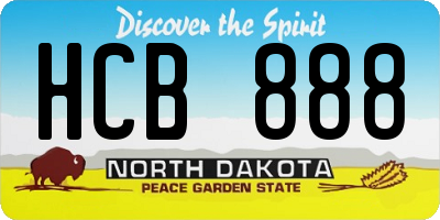 ND license plate HCB888