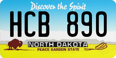 ND license plate HCB890