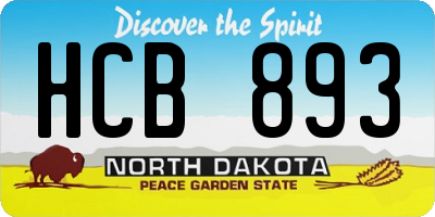 ND license plate HCB893