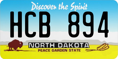 ND license plate HCB894