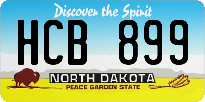 ND license plate HCB899