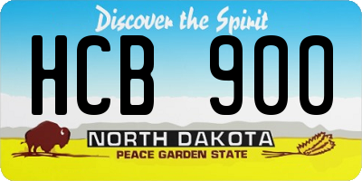 ND license plate HCB900