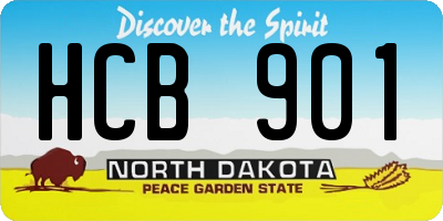 ND license plate HCB901