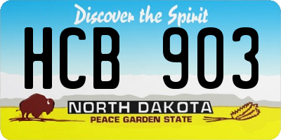 ND license plate HCB903