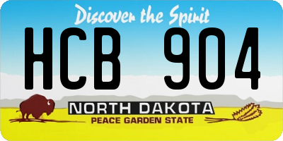 ND license plate HCB904