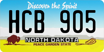 ND license plate HCB905