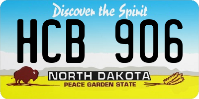 ND license plate HCB906