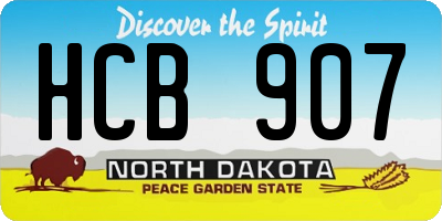 ND license plate HCB907