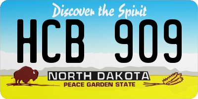 ND license plate HCB909