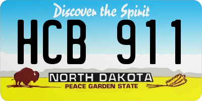 ND license plate HCB911