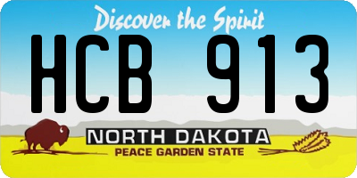 ND license plate HCB913