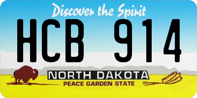 ND license plate HCB914