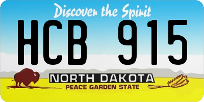 ND license plate HCB915