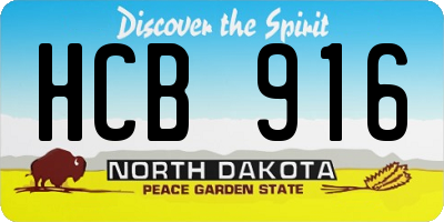 ND license plate HCB916