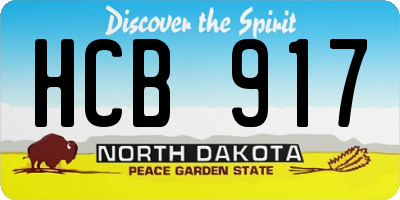 ND license plate HCB917